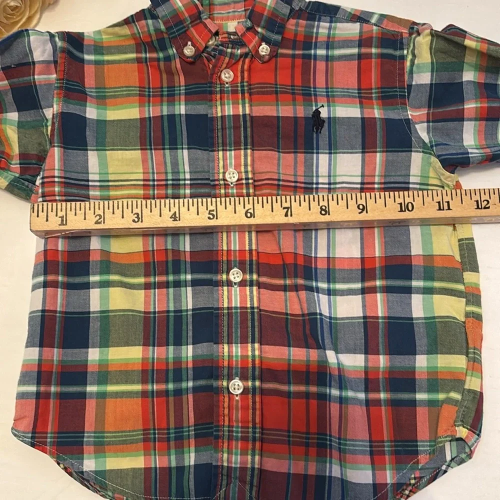 Ralph Lauren 24M Plaid Button Down preppy plaid 24 month Ralph Lauren Yellow